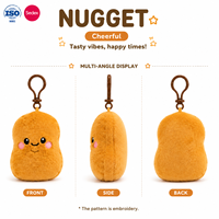Porte-clés en peluche personnalisé OEM/ODM, porte-clés anime, pendentif mascotte doux, breloque de sac hamburger mignonne personnalisée, haute qualité