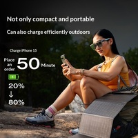 Panneau solaire portable pliable Ecoflow 28W, sac à dos, double port, charge rapide, chargeur solaire étanche pour le camping, la randonnée, la pêche