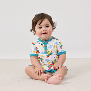 Mono de bambú para bebé, manga corta, de algodón, con cremallera, ropa para bebé, pelele de bambú, ropa de bebé al por mayor - Product Image 3