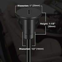 Typ C 3.0 mâle à Type C 3.0 femelle câble de montage encastré de voiture USB C 3.0 câble d'extension de montage sur panneau pour voiture camion bateau moto