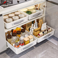 Organisateur de rangement coulissant rectangulaire Xinhang pour vaisselle, support de rangement en plastique grande capacité pour assiettes et bols, multifonctionnel
