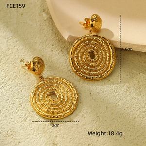 <span class=keywords><strong>Orecchini</strong></span> Pendenti Circolari Esagerati Placcati Oro <span class=keywords><strong>in</strong></span> <span class=keywords><strong>Acciaio</strong></span> Inossidabile per Donna Gioielli Trendy per Matrimonio - Product Image 6