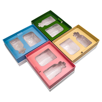 Boîte-cadeau en papier de luxe écologique de haute qualité, base rigide et couvercle en carton avec logo personnalisé et impression en relief par fenêtre transparente