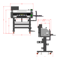 Nouvelle machine d'impression textile LINKO Double Tête I3200 44cm pour T-shirts, fonctionnant avec un secoueur de poudre, imprimante DTF