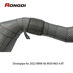 ท่อลงไอเสียสแตนเลส 304 สำหรับ BMW X6 M50i N63 4.4T ปี 2022 พร้อมแผ่นกันความร้อนแบบไหลเวียนสูง - Product Image 5