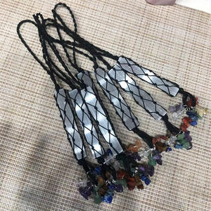 Pendentif tressé à la main en bandes de gypse naturel, porte-clés, boucle de sac, ornement suspendu pour <span class=keywords><strong>voiture</strong></span> en gravier, style transfrontalier Europe/Amérique - Product Image 2