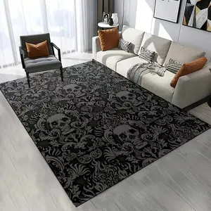 Crânio do Dia das Bruxas Tapete Gótico para Sala Decoração Sofá Mesa Grande Área Tapetes Quarto Bedside Floor Mat Corredor Varanda Mat