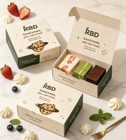 Boîte à pâtisserie en papier personnalisée avec logo pour biscuits, brownies, beignets, pâtisseries, bonbons, noix et emballages alimentaires pour desserts