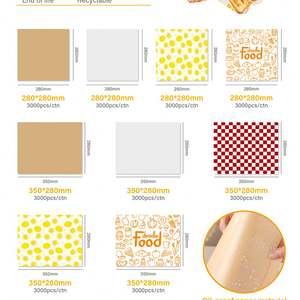 กระดาษห่ออาหารกันไขมันพิมพ์โลโก้ตามสั่ง สำหรับแซนวิช ขนมปัง แฮมเบอร์เกอร์ และเค้ก - Product Image 2