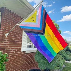 Banderoles promotionnelles en tissu polyester pour événements, usage extérieur et intérieur, vente en gros, drapeaux personnalisés double face ou simple face, 3x5 polyester - Product Image 6