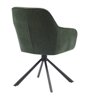 Chaise de salle à manger pivotante nordique moderne conçue sur mesure en tissu blanc avec pied en métal noir pour cuisine chambre hôtels maison café