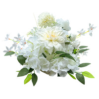 Boule de fleurs artificielles blanches en soie, centre de table floral fait main, bouquet de fleurs mélangées pour décoration de table de mariage, allée et colonne romaine