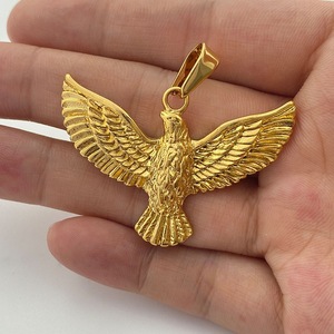 Collier pendentif Aigle en acier inoxydable doré pour homme, bijoux Hip Hop, pendentif animal du zodiaque, chaîne rétro tendance, Dongguan - Product Image 3
