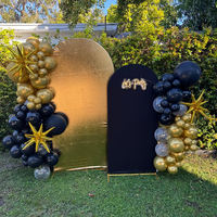 Kit d'arche de guirlande de ballons en feuille d'aluminium noir et or à motif étoile, ballons en latex à confettis, pour décoration de fête d'anniversaire, de remise de diplôme et d'anniversaire de mariage