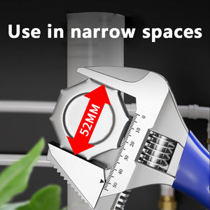 Clé à molette extra large à mâchoires courtes et réglable pour salle de bain, mini clé à molette réglable - Product Image 5