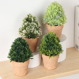 Plante artificielle en pot décorative en plastique écologique durable à bas prix en gros, fausse verdure, fleur, Noël, maison, jardin - Product Image 1