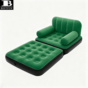 Sofá Cama Inflable Plegable de Lujo, Sillón Inflable Multiusos con Superficie Aterciopelada, Colchón para el Hogar, Camping y Exteriores - Product Image 6