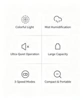 Humidificateur d'air portable LED 2026, mini diffuseur d'huiles essentielles aromatiques 330 ml, USB pour voiture, 3 modes de vitesse