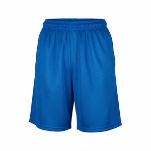 Shorts de basket-ball d'été personnalisés pour hommes, séchage rapide, polyester respirant, maille unie noire, logo personnalisé imprimé, poche, style streetwear - Product Image 1