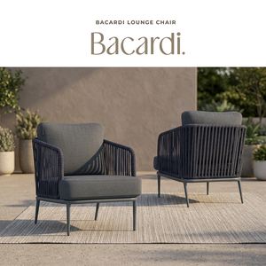 Fauteuil de salon d'extérieur moderne rembourré, fauteuil d'appoint une place avec dossier en corde, pieds en rotin PE et métal, pour terrasse - Product Image 3