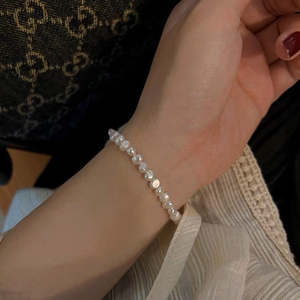 Pulsera de Perlas Barrocas Naturales WENCHI de 5-6 mm para Mujer, Plata de Ley 925, Diseño Delicado y Elegante de 17 cm - Product Image 4