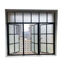 Fenêtres et portes en acier à grille noire de style industriel, fenêtres commerciales personnalisables à battant en métal vintage pour et résidentiel