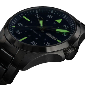 Accesorio para hombre, reloj automático japonés, cristal de zafiro, <span class=keywords><strong>100m</strong></span>, resistente al agua, caja y correa 316L SS U3005 - Product Image 6