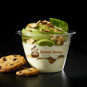 Coppette per Dessert in PET da 7oz e 9oz con Coperchi a Cupola, Design Personalizzato, Ciotole in Plastica Trasparente per Gelato, <span class=keywords><strong>Yogurt</strong></span> e Sorbetto - Product Image 1