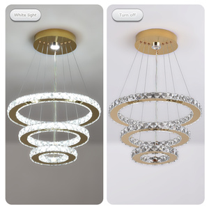 Lámpara Colgante Moderna de Cristal LED con Atenuación 3CCT de 47W, Modelo Golden Body, Cable K9, Envío Directo desde EE. UU., 110V - Product Image 5