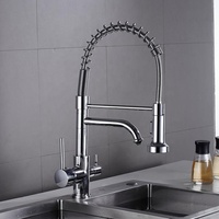 Robinet de cuisine moderne flexible en laiton à bec extractible, monotrou, à poser sur le plan, mitigeur eau chaude et froide, vente en gros