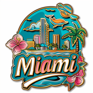 All'ingrosso moda varietà di stili USA Miami metallo magnete per il frigorifero di personalizzazione del turismo magneti da frigorifero - Product Image 2