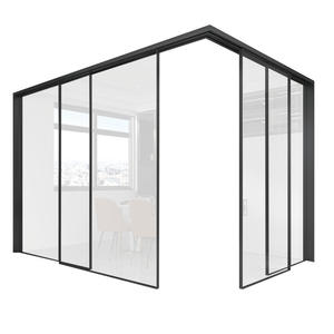 非常に狭い頑丈なアルミニウム合金引き戸防音パーティションホテルキッチンリビングルームバルコニーガラス素材 - Product Image 1