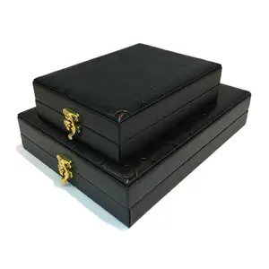 High quality custom faux leather jewelry gift boxes wooden jewelry gift boxes with foam