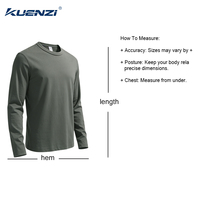 Camiseta Kuenzi Regular Personalizada con Logotipo, Cuello Redondo, Manga Larga, 100% Algodón, 300GSM, Gruesa, Talla Grande para Mujer