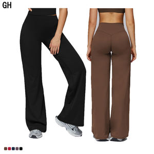 Celana Legging Olahraga High Waisted Model Lurus Lebar, Longgar, dan Kasual dengan Logo Kustom Terbaru GH - Product Image 1
