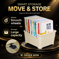 Organizador de Escritorio Ajustable en Ancho para Estantes de Estudio, Contenedor Expandible para Libros con Ruedas, Archivador de Oficina