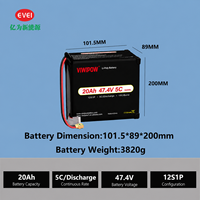 Baterai Drone Semi-solid State Viwipow 280WH/KG 20Ah 47.4V 6S 10C 600+ Siklus -20~-50 UAV Daya Tahan Lama