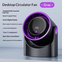 Nouveau ventilateur de bureau sans pales à affichage numérique USB portable, 100 vitesses, turbine haute vitesse, mini ventilateur portatif, moteur sans balais
