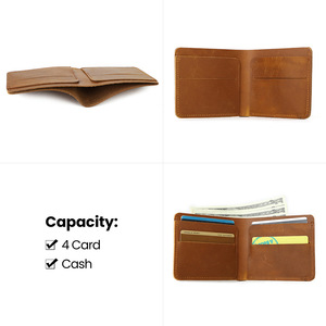 2025 Leather Gifts Crazy Horse Cowhide Men's <strong>Wallet</strong> Genuine Leather Card Holder <strong>Wallet</strong> for <strong>Dad</strong> - Product Image 5