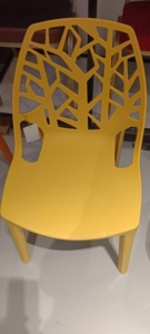 Modern Yellow PP Plastic <b>Dining</b> <b>Chair</b> with <b>Stackable</b> Design and Metal Legs for Home and Office Restaurant Use - Product Image 5