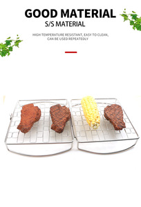 Lớn thép không gỉ nướng dây lưới BBQ nướng cá giỏ - Product Image 4