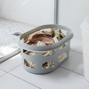 Cesta redonda para el hogar con ventilación, baño doméstico o <span class=keywords><strong>de</strong></span> hotel para guardar <span class=keywords><strong>ropa</strong></span>, cesta <span class=keywords><strong>de</strong></span> plástico para la colada, caja <span class=keywords><strong>de</strong></span> almacenamiento - Product Image 1