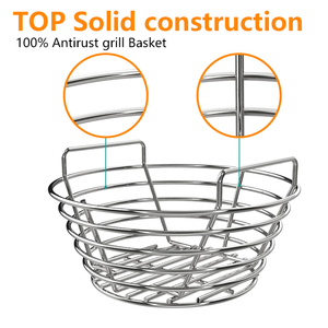 19 inch than giỏ nhiệm vụ nặng nề thép không gỉ than tro Giỏ Phù hợp minimax cho Kamado Joe JR - Product Image 3