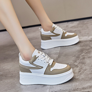 Lefu bianco da donna 2024 estate pelle per il tempo libero traspirante forza uno scarpe da donna nuove - Product Image 1