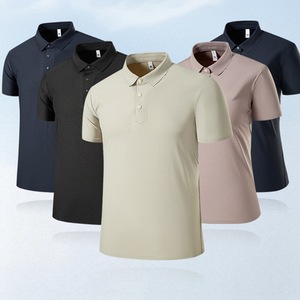 Men's Breathable Polyester Polo Shirt Summer Thin Knitted Short Sleeve Collared Business Casual Wear - Product Image 1