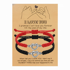 Conjunto de Pulseras de Moda con Nudo de Corazón Infinito para Parejas, Cuerda Trenzada, Regalo de <span class=keywords><strong>Amistad</strong></span> para el Día de San Valentín - Product Image 5
