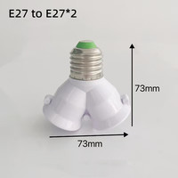 Adaptateur de douille de lampe en plastique de qualité supérieure, marque Ruyi, style vis, E27 vers 2*E27, garantie 3 ans, 250V, utilisation intérieure, Chine
