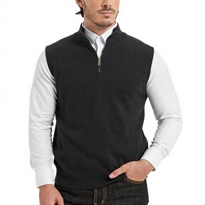 Custom High Quality Brandour Apparels <b>Knitted</b> 100% Cotton Winter Front Logo <b>Vest</b> Casual Outdoors Golf <b>Vest</b> for <b>Men</b> Shoulder Full - Product Image 3