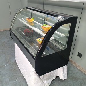 Vitrine réfrigérée électrique de comptoir pour gâteaux et pâtisseries, avec vitre incurvée de 0,7 m et éclairage LED - Product Image 1