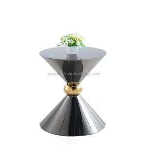 Living Room Furniture Supplier Stainless Steel Hollow Bow Side Table For Home Sofa Tea Table Reception Used